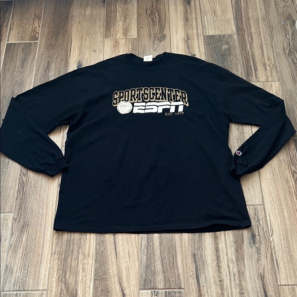 Champion Black Long Sleeve ESPN SportsCenter Tee